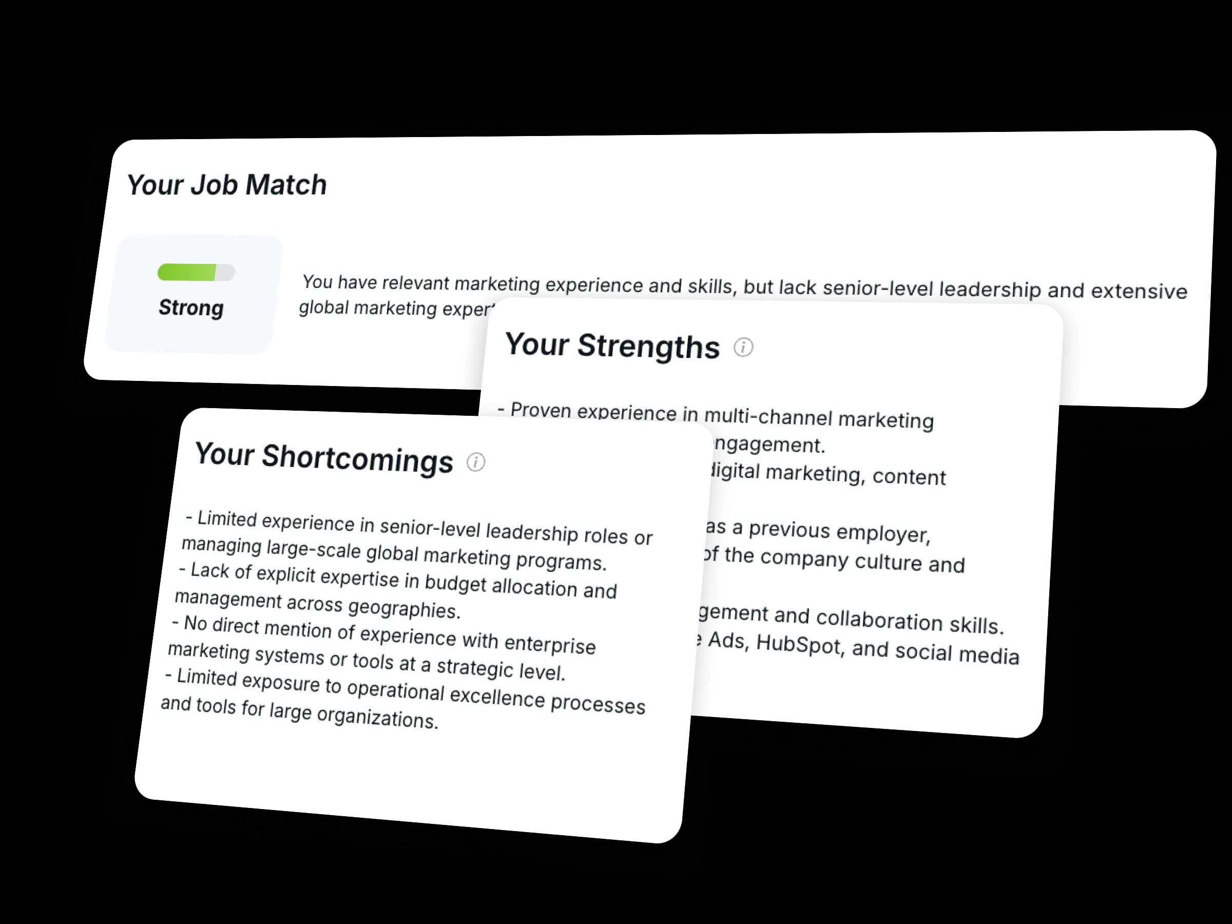 Behired scoring how well a candidate matches a job description