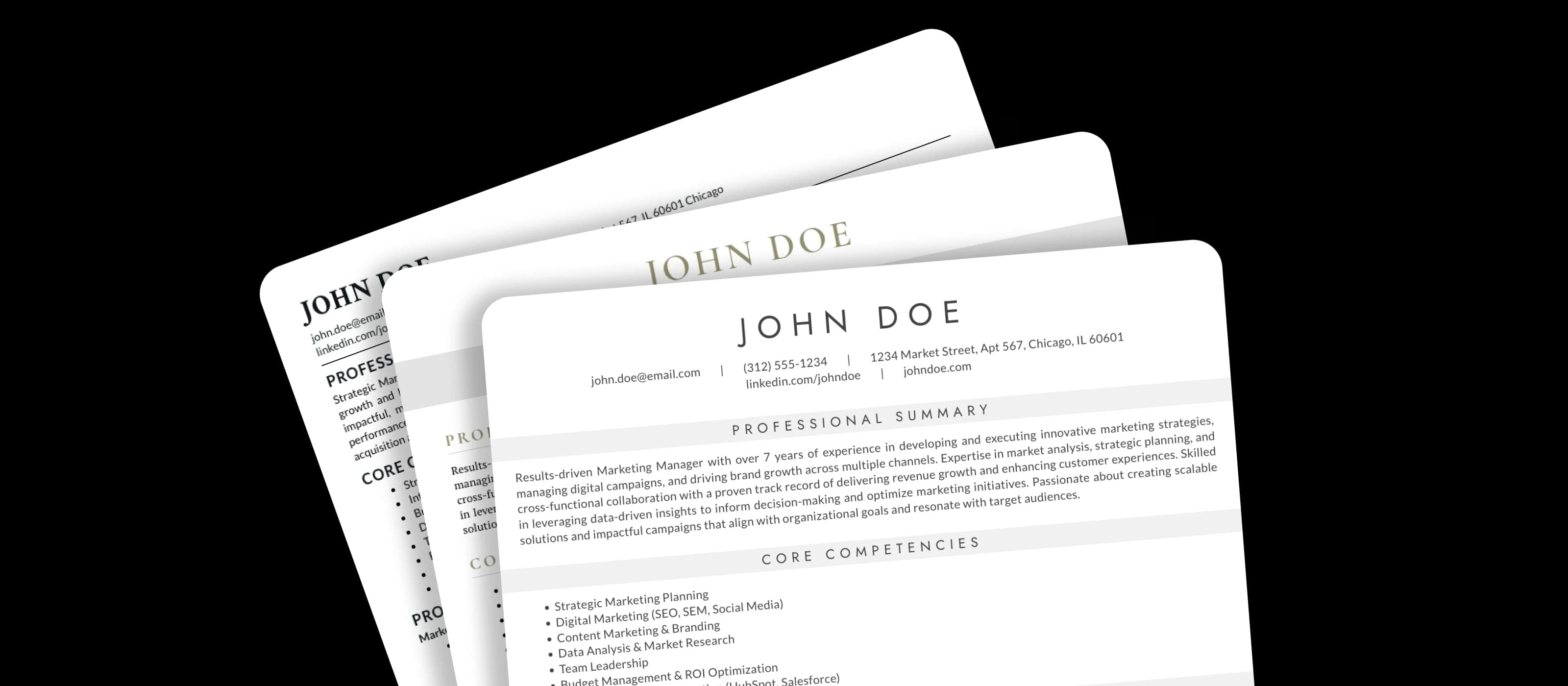 Tailored resume preview
